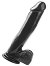 Basix 12 inch Dong Black with Suction Cup and Balls