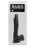 Basix 12 inch Dong Black with Suction Cup and Balls