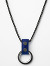 Black Metal Necklace with Cockrings - Blue Leather