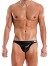 Leather Low Cut Brief - Schwarz