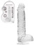 RealRock - Dildo 6 inch mit Hoden - Crystal Clear