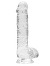 RealRock - Dildo 6 inch mit Hoden - Crystal Clear