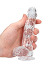 RealRock - Dildo 6 inch mit Hoden - Crystal Clear