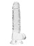 RealRock - Dildo 7 inch mit Hoden - Crystal Clear