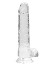 RealRock - Dildo 8 inch mit Hoden - Crystal Clear