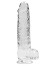 RealRock - Dildo 9 inch mit Hoden - Crystal Clear