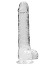 RealRock - Dildo 9 inch mit Hoden - Crystal Clear