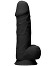 RealRock - Silikon Dildo mit Hoden - Schwarz