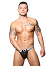 Sheer Stripe Jock Thong Almost Naked - Schwarz