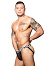 Sheer Stripe Jock Thong Almost Naked - Schwarz