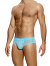 Striped Crochet Classic Brief - Hellblau