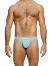 Striped Crochet Thong - Hellblau