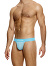 Striped Crochet Thong - Hellblau
