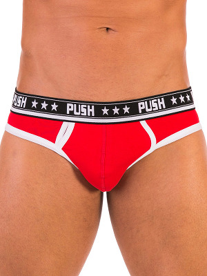 - Push - Premium Cotton Brief - Rot/Wei