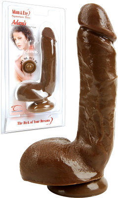 Adams 8 inch PleasureSkin Cock - cinnamon