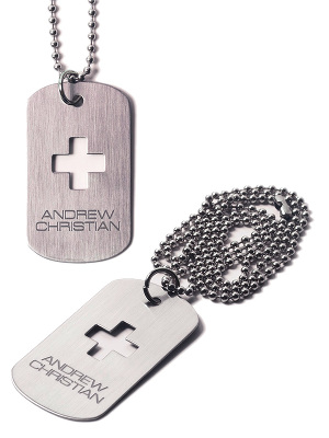 Andrew Christian - Signature Dog Tag Designer Necklace Silver