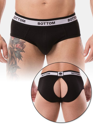 Backless Brief Bottom - Schwarz/Weiss