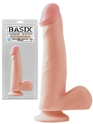 Basix 7.5 inch Dong Flesh with Suction Cup and Balls