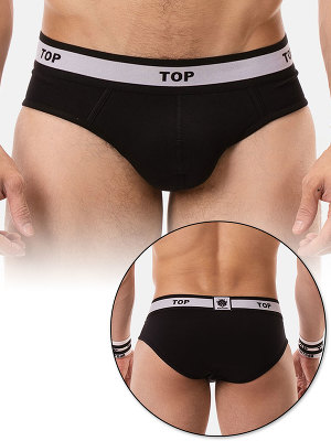 Brief Top - Schwarz/Weiss