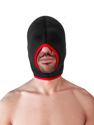 Brutus Blind Neoprene Face Fucker Hood - Schwarz/Rot