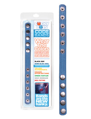 CockyBoys Leather Code Band - Light Blue - Oral