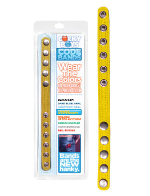 CockyBoys Leather Code Band - Yellow - Watersports