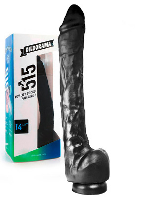 Dildorama 515 line XXL Dildo 14.5 inch Suction - Black