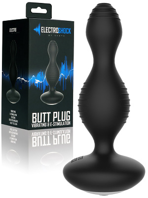 Electroshock - E-Stim Vibrating Buttplug - Schwarz