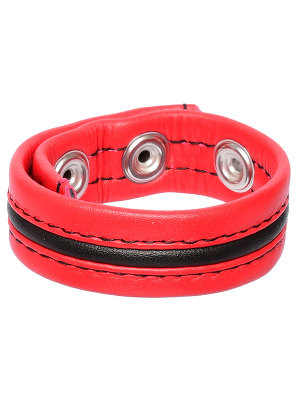 Hard Power Leder Penisring verstellbar - rot