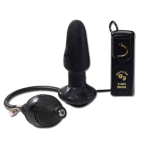 Inflatable and Vibrating Buttplug Black