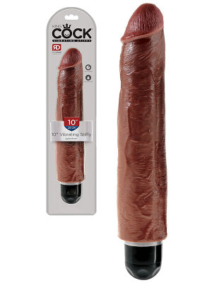 King Cock - 10 inch Vibrating Stiffy Brown