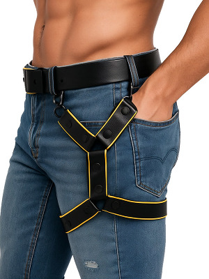 Leg Harness - Yellow Leather