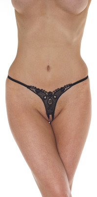 Open G-String - schwarz - One Size