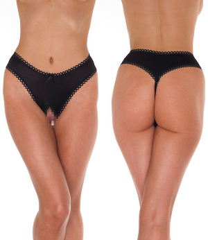 Open G-String - schwarz - One Size