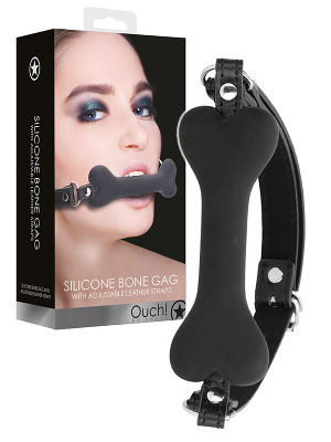 OUCH! Silicone Bone Gag - Black