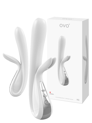 OVO K5 Rabbit Vibrator - Weiß/Chrome