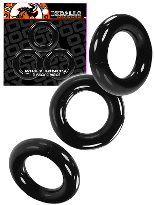 Oxballs Willy Cockring Triple Set - Schwarz