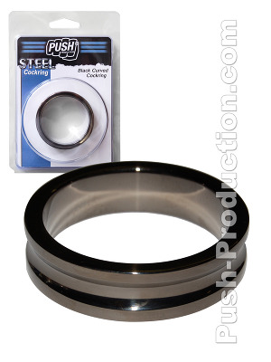 Push Steel - Black Curved Cockring - 50mm, B-Ware