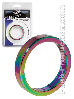 Push Steel - High Polished Rainbow Cockring - 10mm