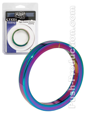 Push Steel - High Polished Rainbow Cockring - 8mm