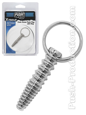 Push Xtreme Fetish - Conic Screw Penis Plug with Ring