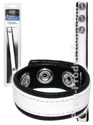 Push Xtreme Leather - Leather Cockring Strap Band White