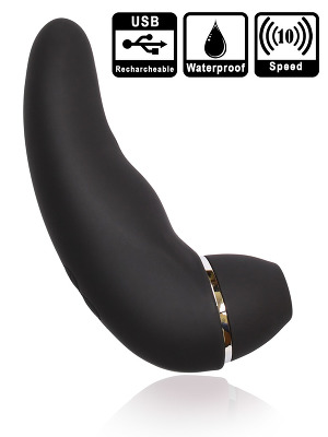 Silikon Klitoris Saug-Stimulator mit Vibration - Schwarz