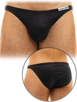 Suede Low Cut Brief - Schwarz