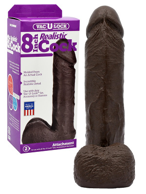 Vac-U-Lock - 8 inch Realistic Cock Chocolate