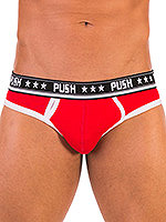 - Push - Premium Cotton Brief - Rot/Wei