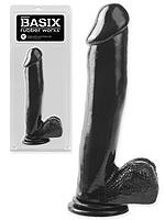 Basix 12 inch Dong Black with Suction Cup and Balls