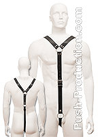Black Leather Mens Y Harness