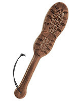 Boot Shaped Heavy Wooden Paddle - braun