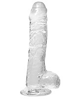 Dildo Uncut with Balls and Suction Cup Clear - Small